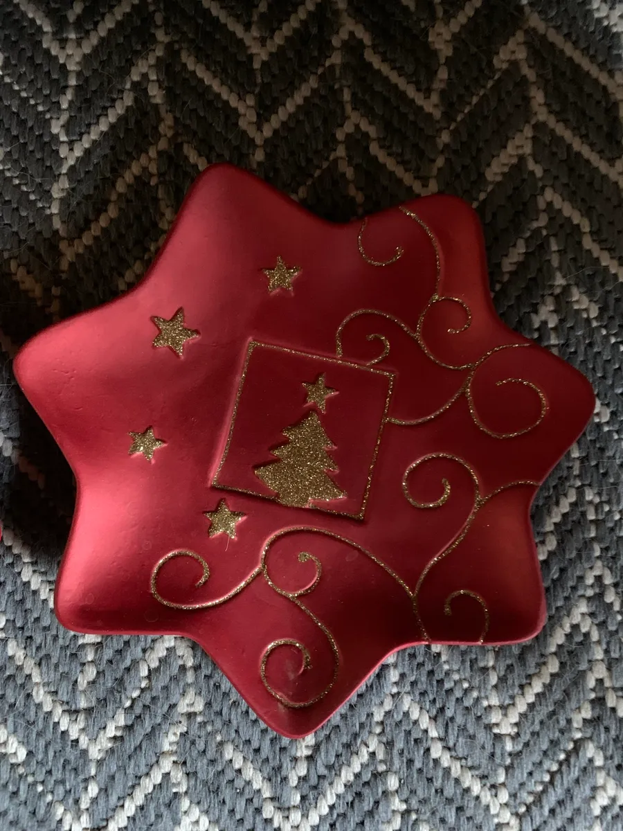Weihnachts Teller rot/gold