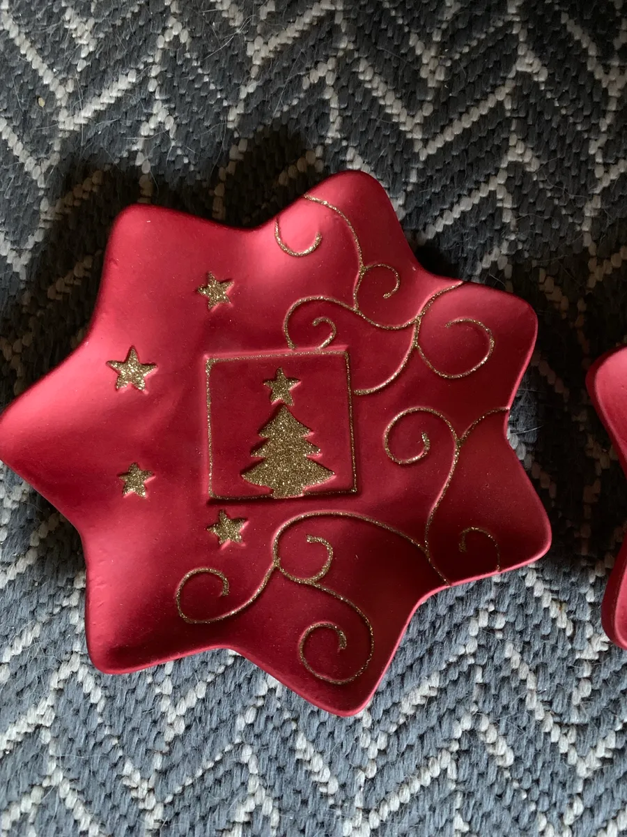 Weihnachts Teller rot/gold 2