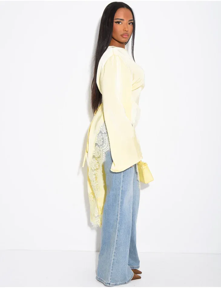 Haut jaune taille unique 2