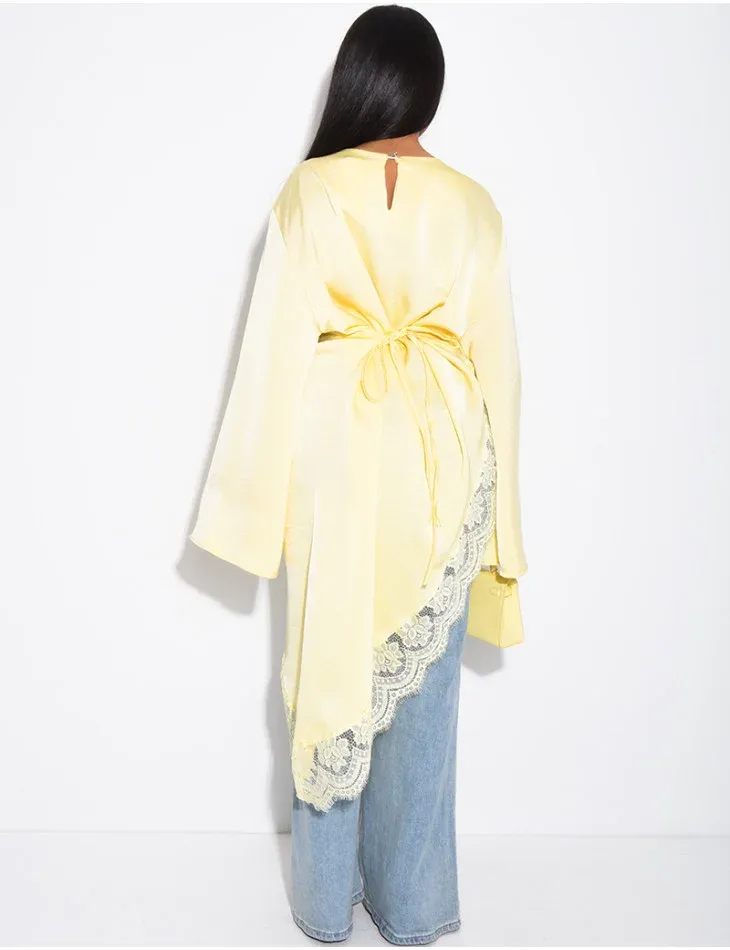 Haut jaune taille unique 3