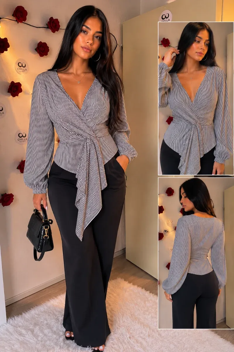 Chemisier rayé chic taille S - 36