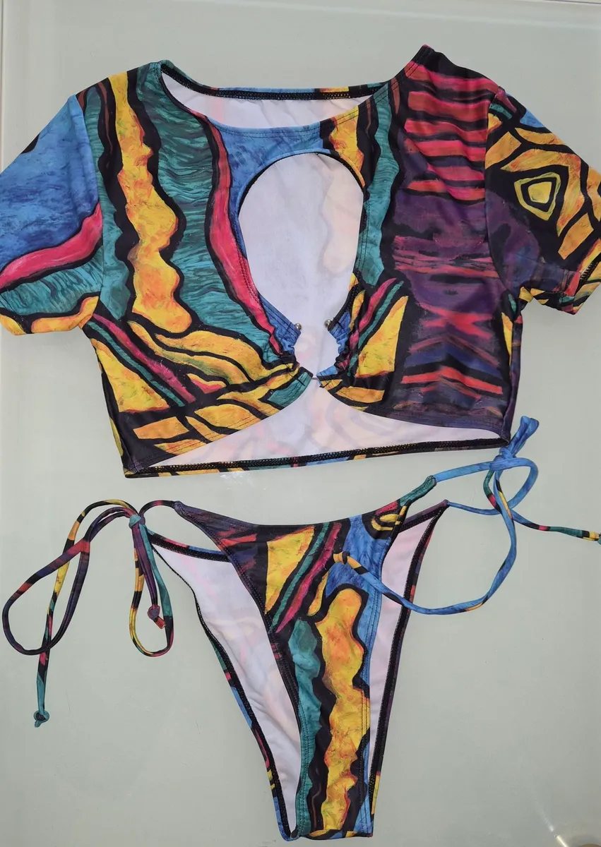 Bikini coloré avec haut taille S - 36