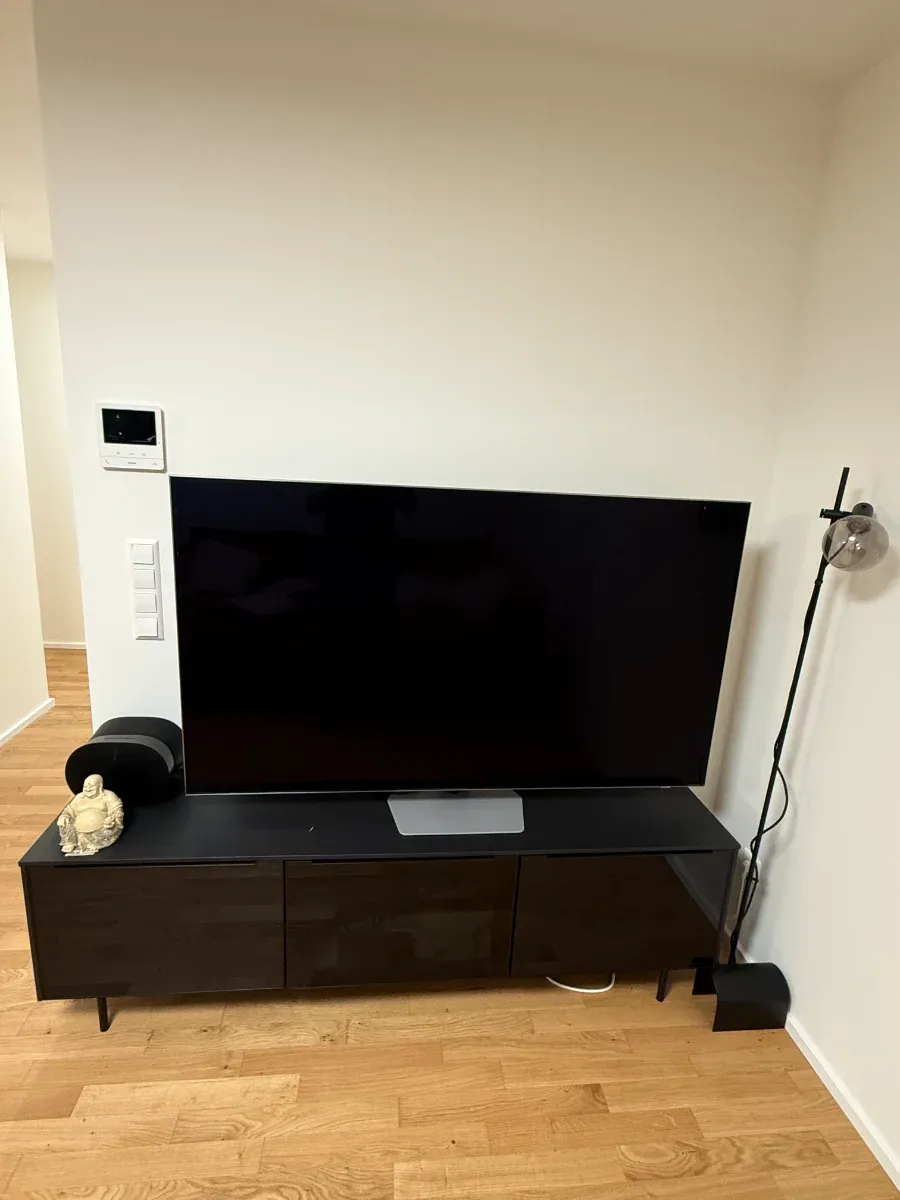 Samsung 65” QLED TV + Modern Black TV Unit (Set) 2