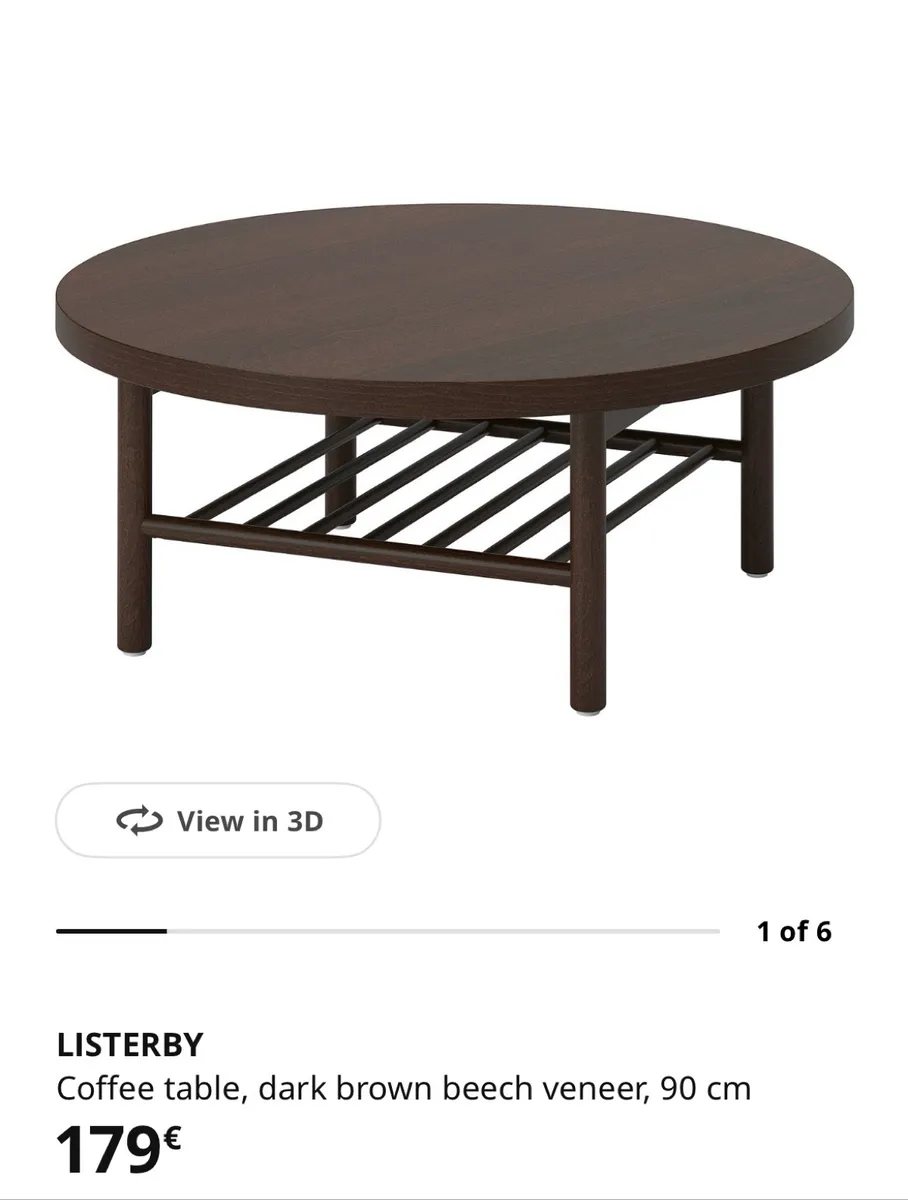 Round Black Coffee Table ("LISTERBY") 4
