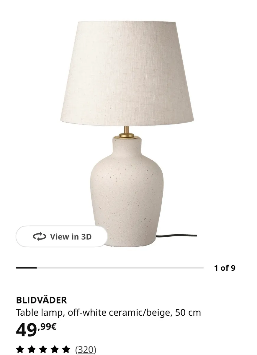White Table Lamp ("BLIDVÄDER") 4