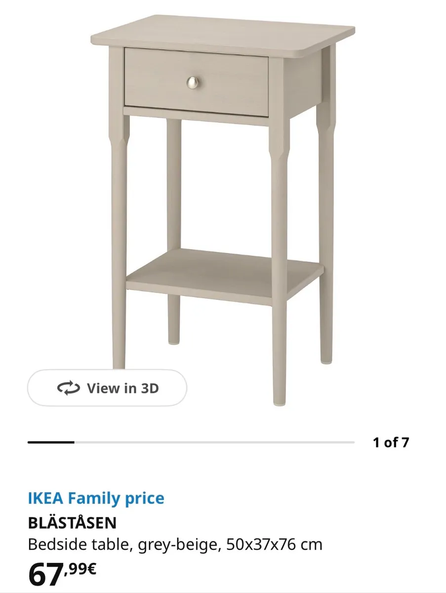 Nightstands with Drawer (2) ("BLÄSTASEN") 4
