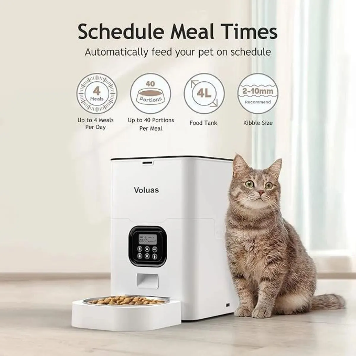 VOLUAS Automatic Pet Feeders for Cats and Dogs 4.0 2